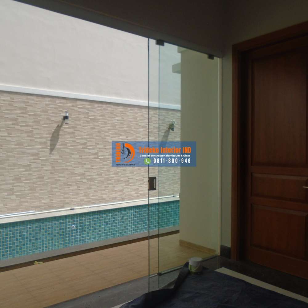 pintu sliding kaca frameless