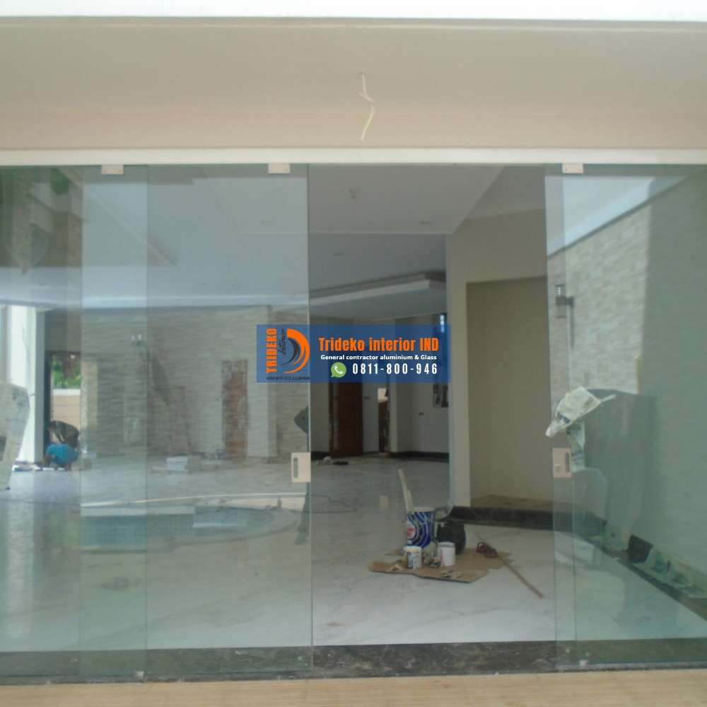 pintu sliding kaca frameless
