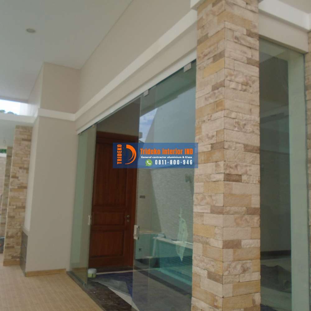 pintu sliding kaca frameless