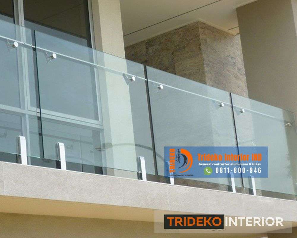 Railing spigot kaca frameless