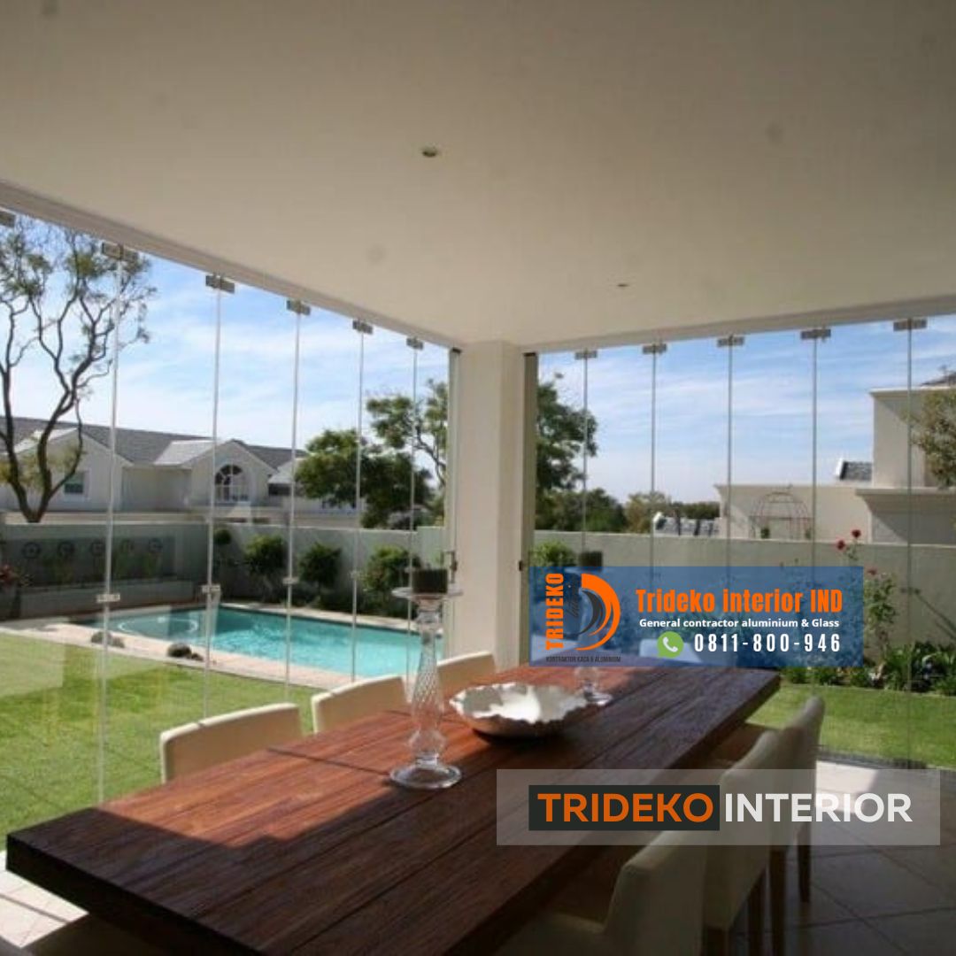 Pintu Lipat Frameless Tempered