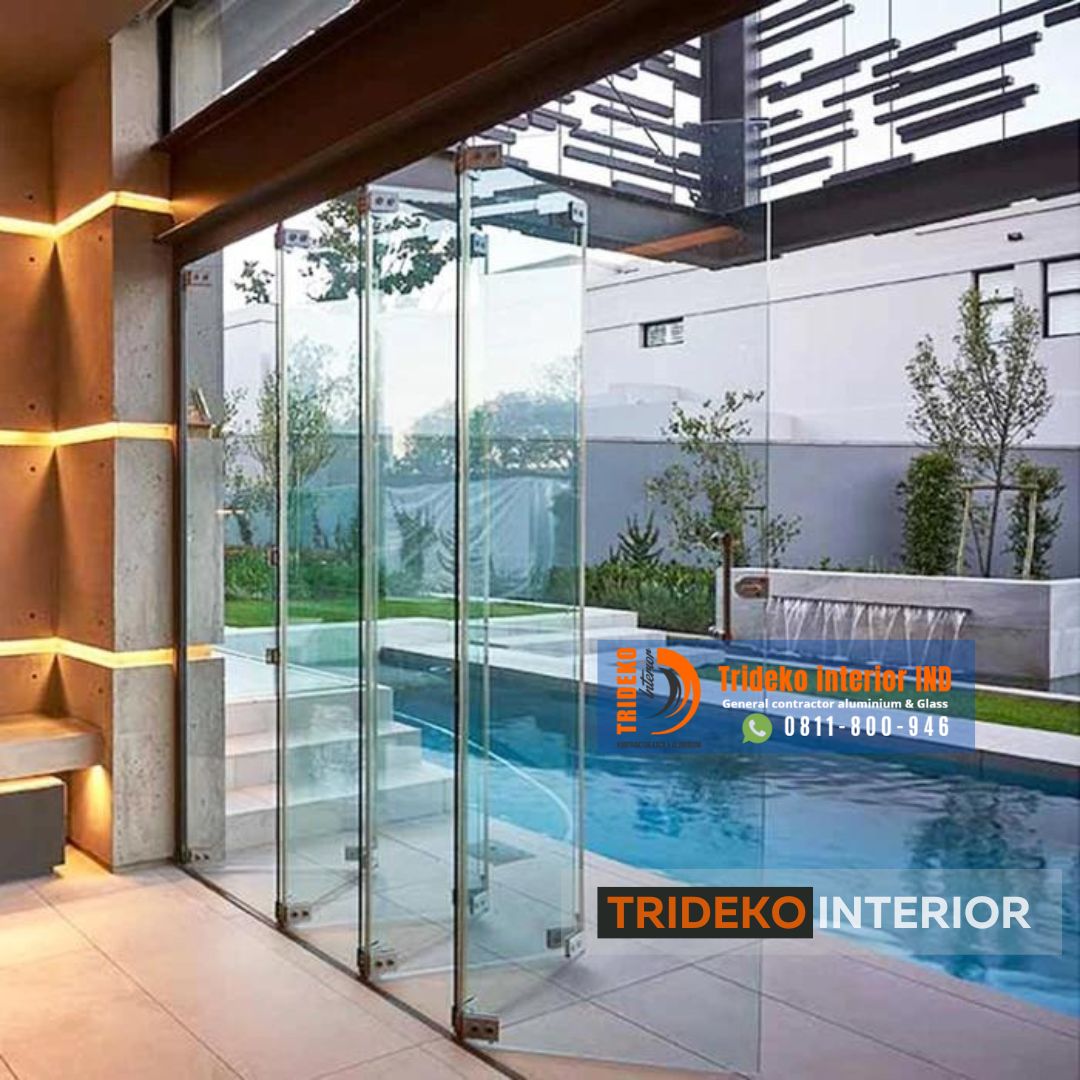 Pintu Lipat Frameless Tempered