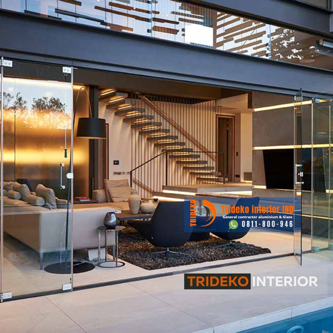 Pintu Lipat Frameless Tempered
