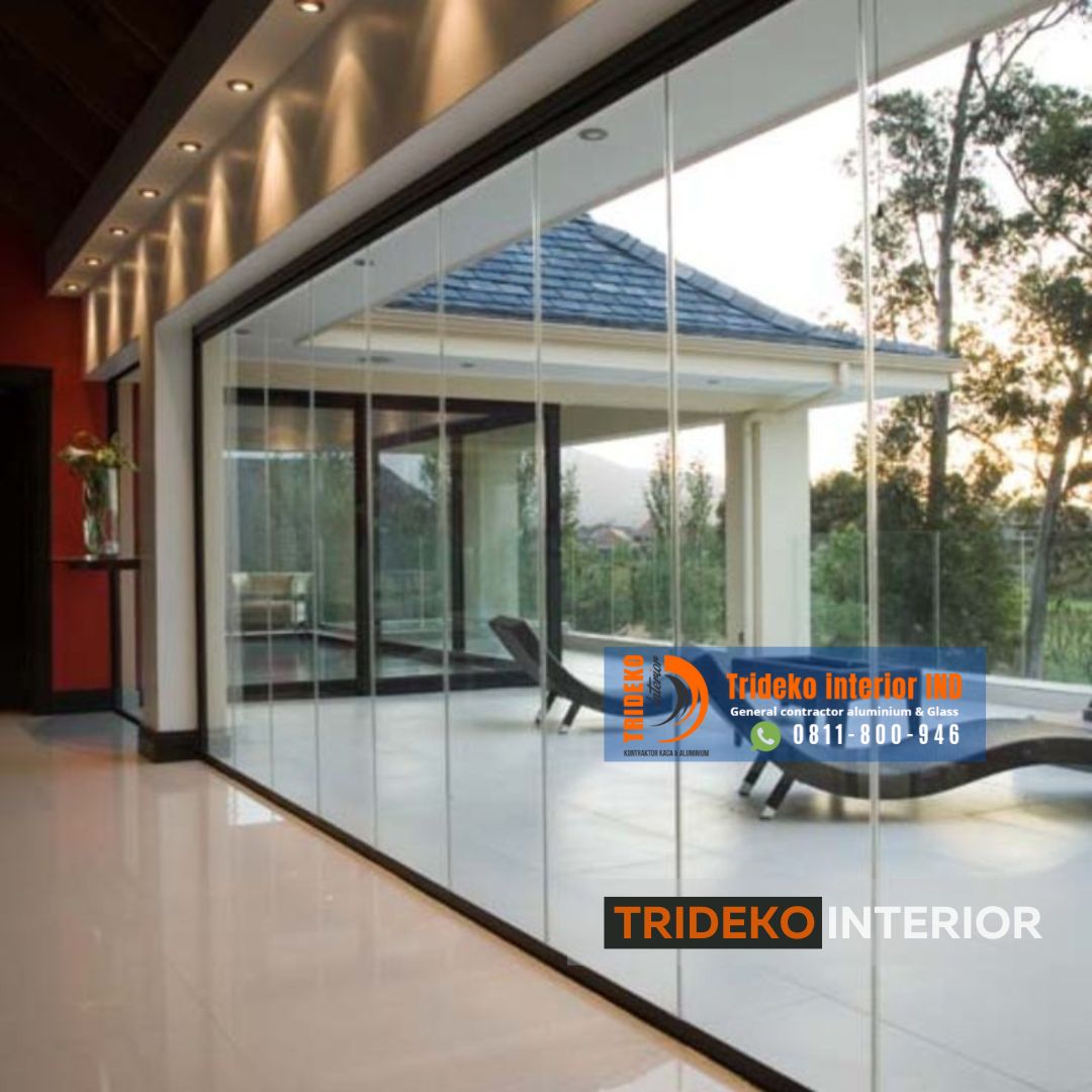 Pintu Lipat Frameless Tempered