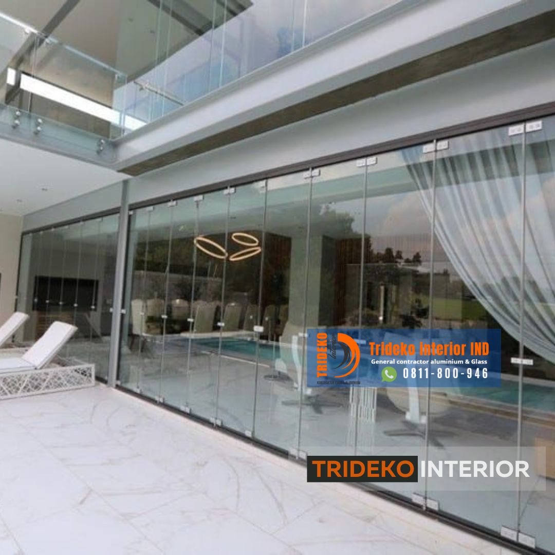 Pintu Lipat Frameless Tempered
