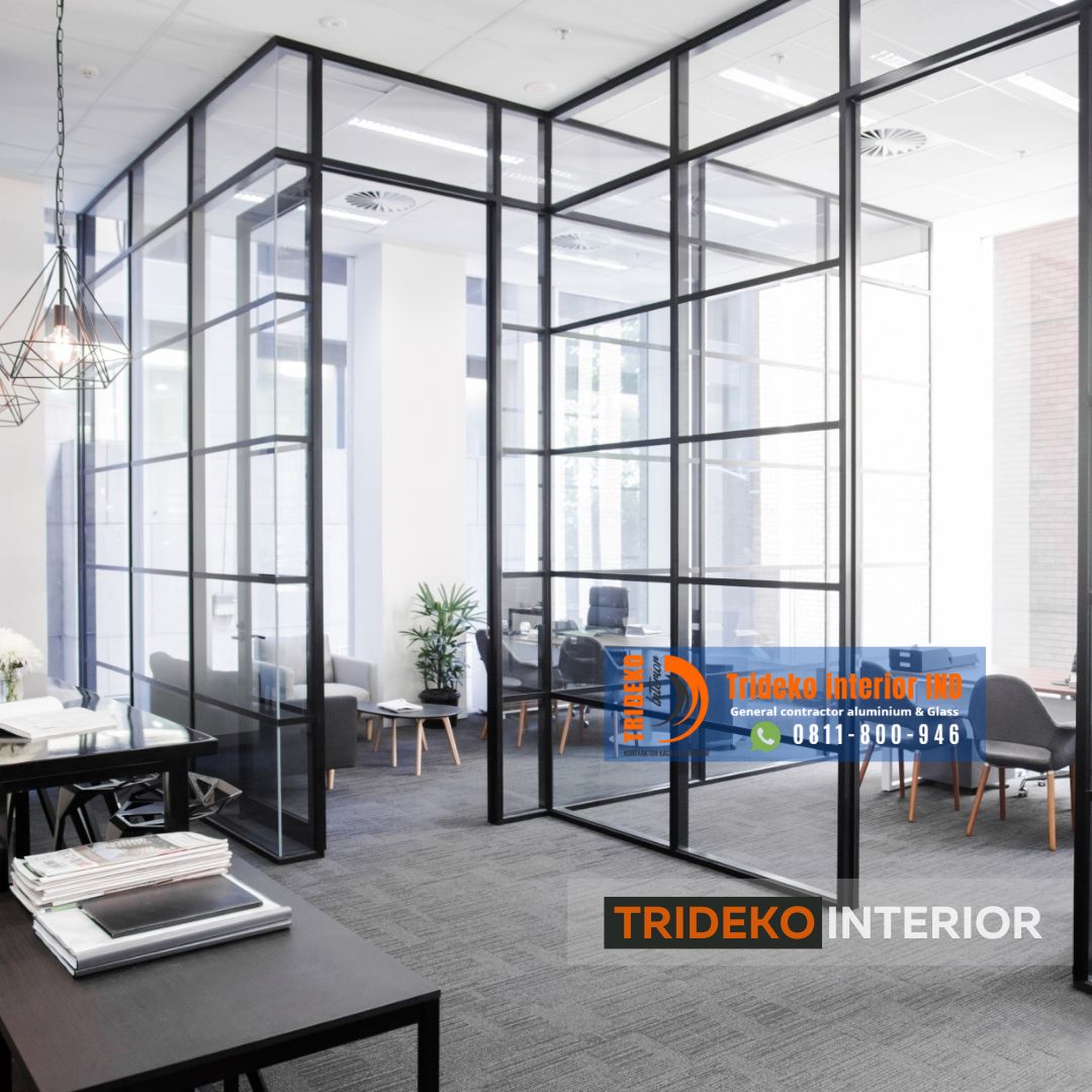 Desain partisi kaca modern