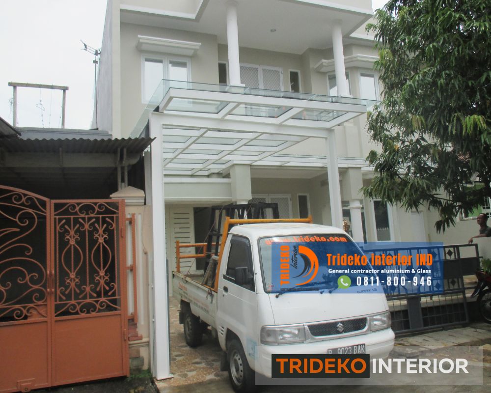 Kanopi Kaca Tempered Glass Carport