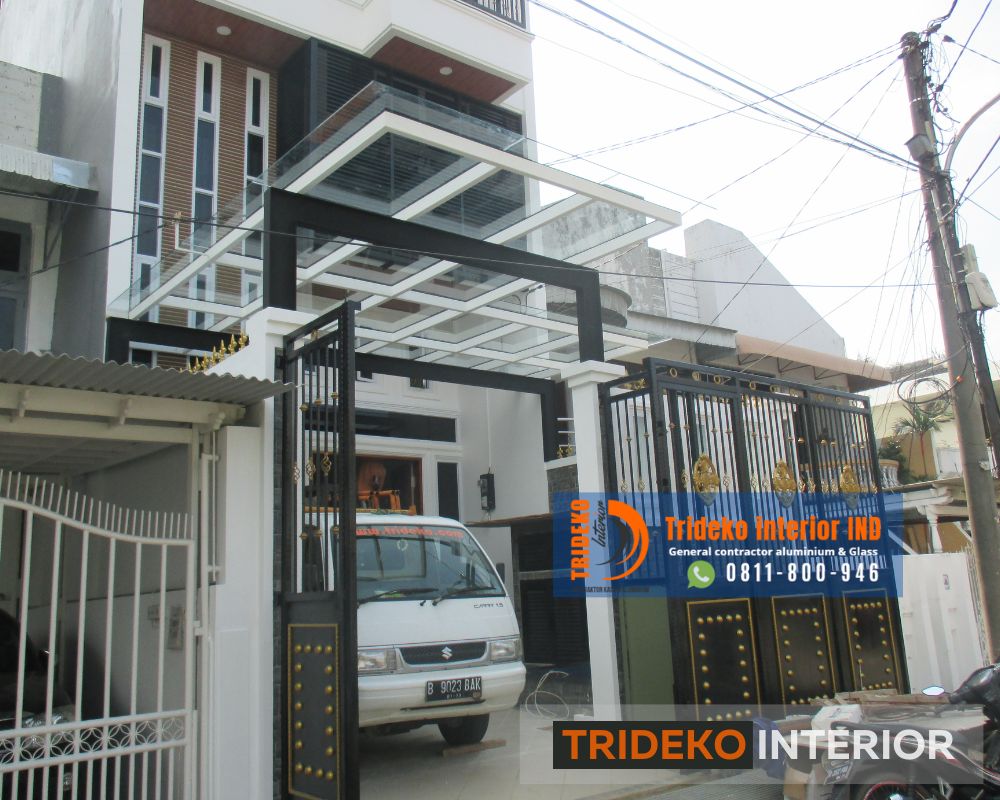 Kanopi Kaca Tempered Glass Carport
