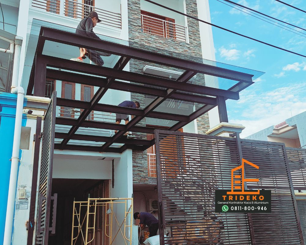 Kanopi Kaca Tempered Glass Carport