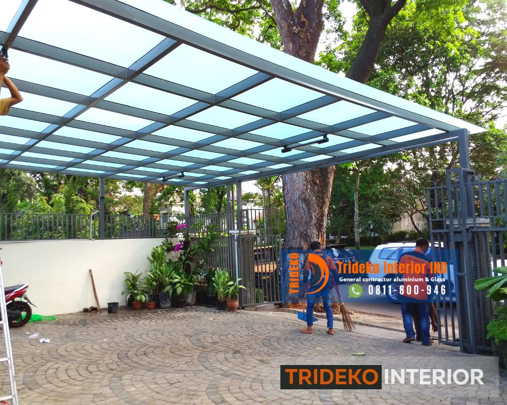 Kanopi Kaca Tempered Glass Carport