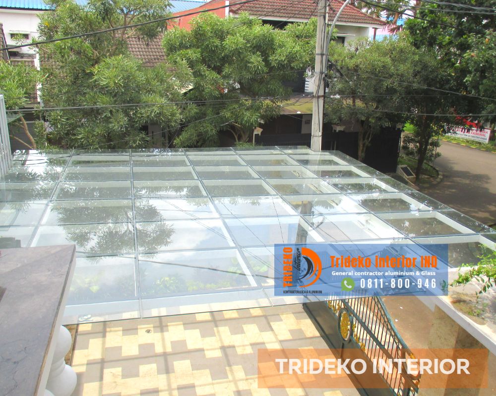 Kanopi Kaca Tempered Glass Carport