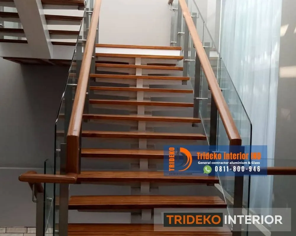 Home Railing Kaca Tempered Laminated Minimalis