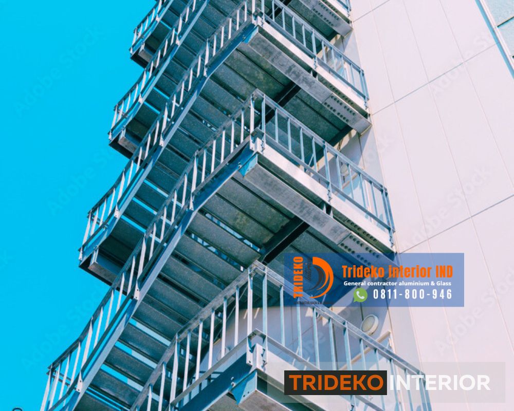 Tangga Darurat Besi untuk Gedung Tangga Darurat Besi Gedung