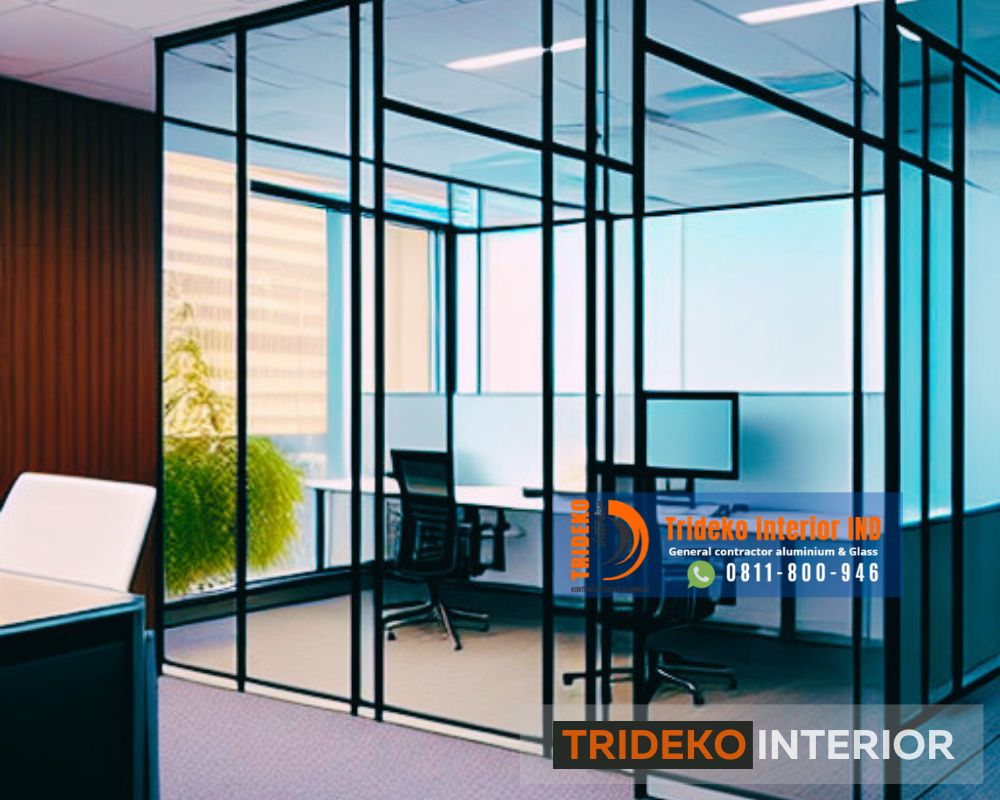 Home Sekat Partisi Kantor Aluminium Kaca